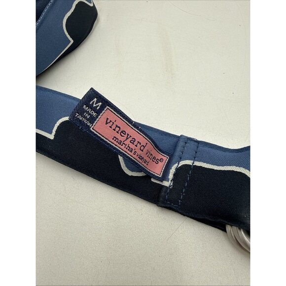 Vineyard Vines Whale Belt Sz M Fabric D Ring Style Blue White Preppy - Picture 8 of 8